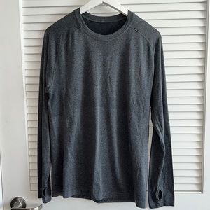 MEN’S LuLu Lemon Metal Vent Tech Long Sleeve Shirt. Steel Grey Med. LIKE NEW.